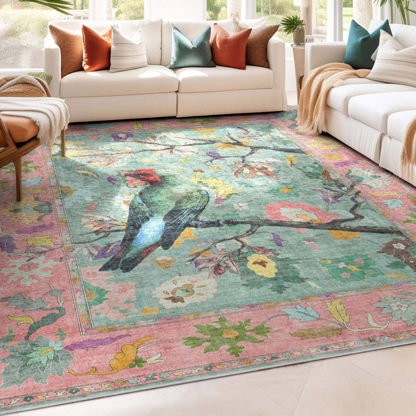 Well Woven Apollo Suzani Beige Botanical Flat-Weave Rug for Living Room, Bedroom and Hallway 3'3" x 5'