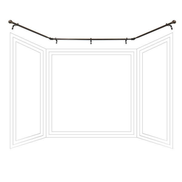 Decopolitan Drapery Bay Window Curtain Rod Set, Oil Rubbed Bronze