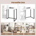 Tangkula 43.5" Study Desk with Ergonomic Monitor Stand & Storage Shelves