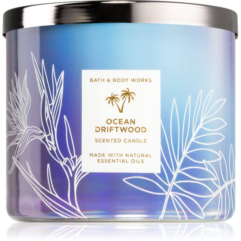 Bath & Body Works Accents | Ocean Driftwood 3 Wick Candle | Color: Blue/White | Size: Os | Donnam65's Closet