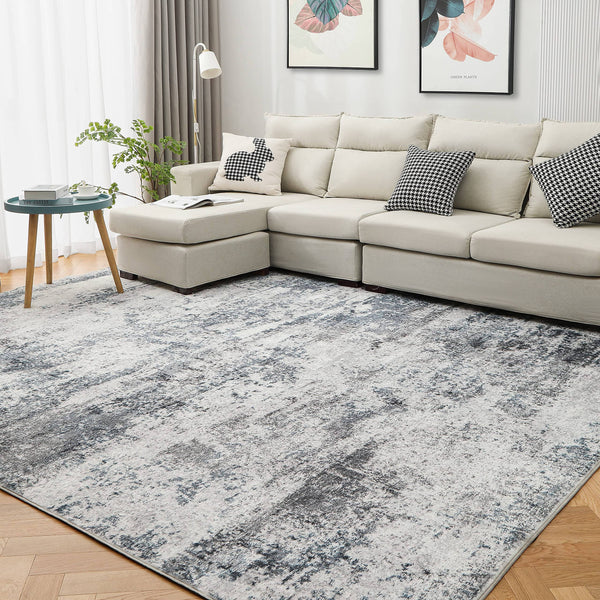 Macro Sen Area Rug Living Room Rugs: 5x7 Indoor Abstract Soft Fluffy Pile Large Carpet with Low Shaggy for Bedroom Dining Room Home Office Decor Under