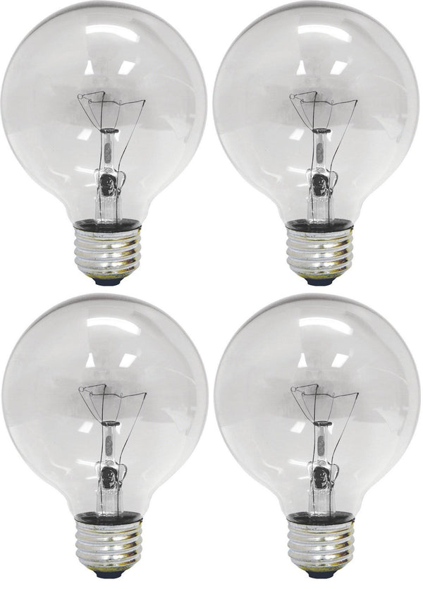 GE Globe Bulb, Medium Base, 40 Watts, Clear 12980