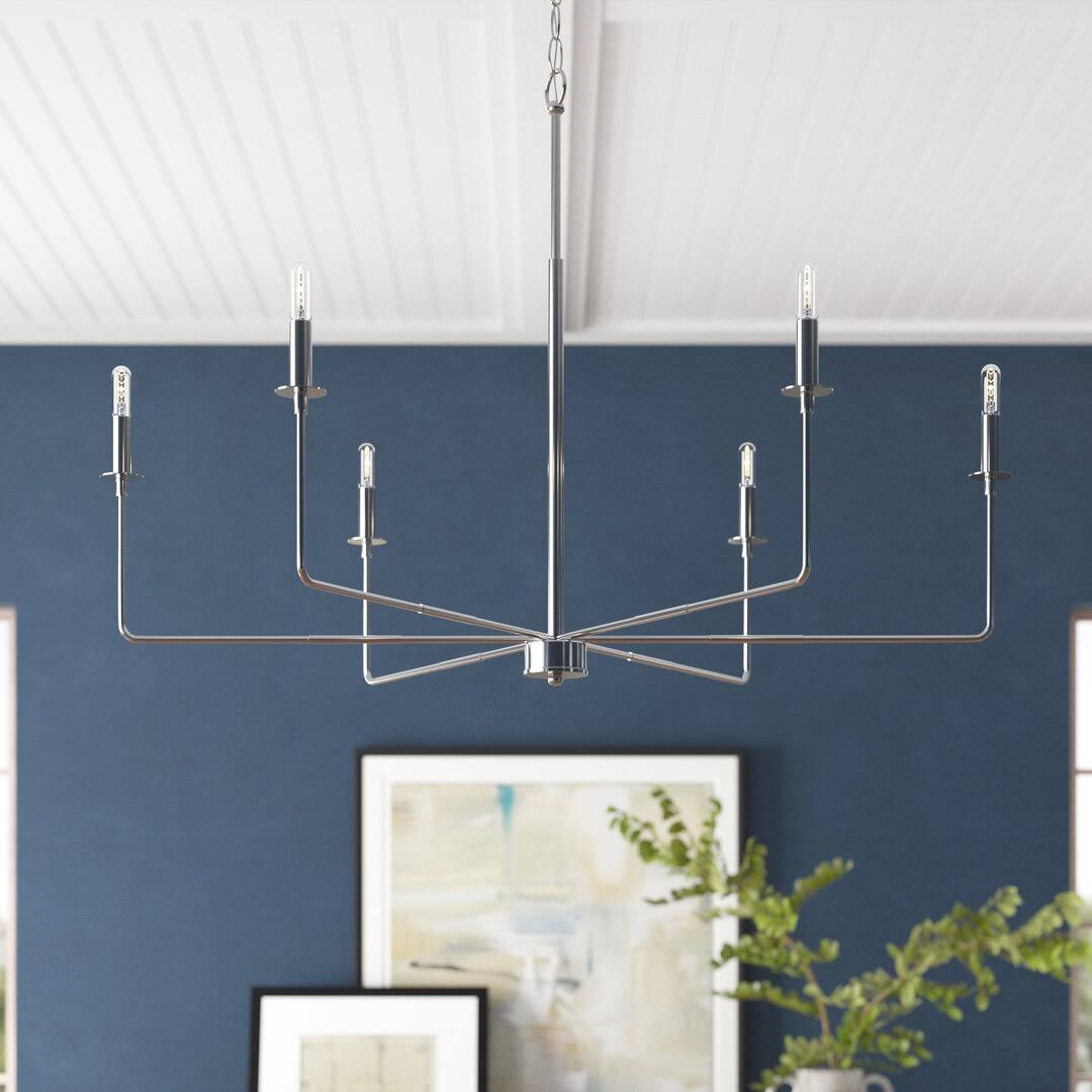 Alysa 6 Light Metal Dimmable Chandelier Finish: Polished Nickel