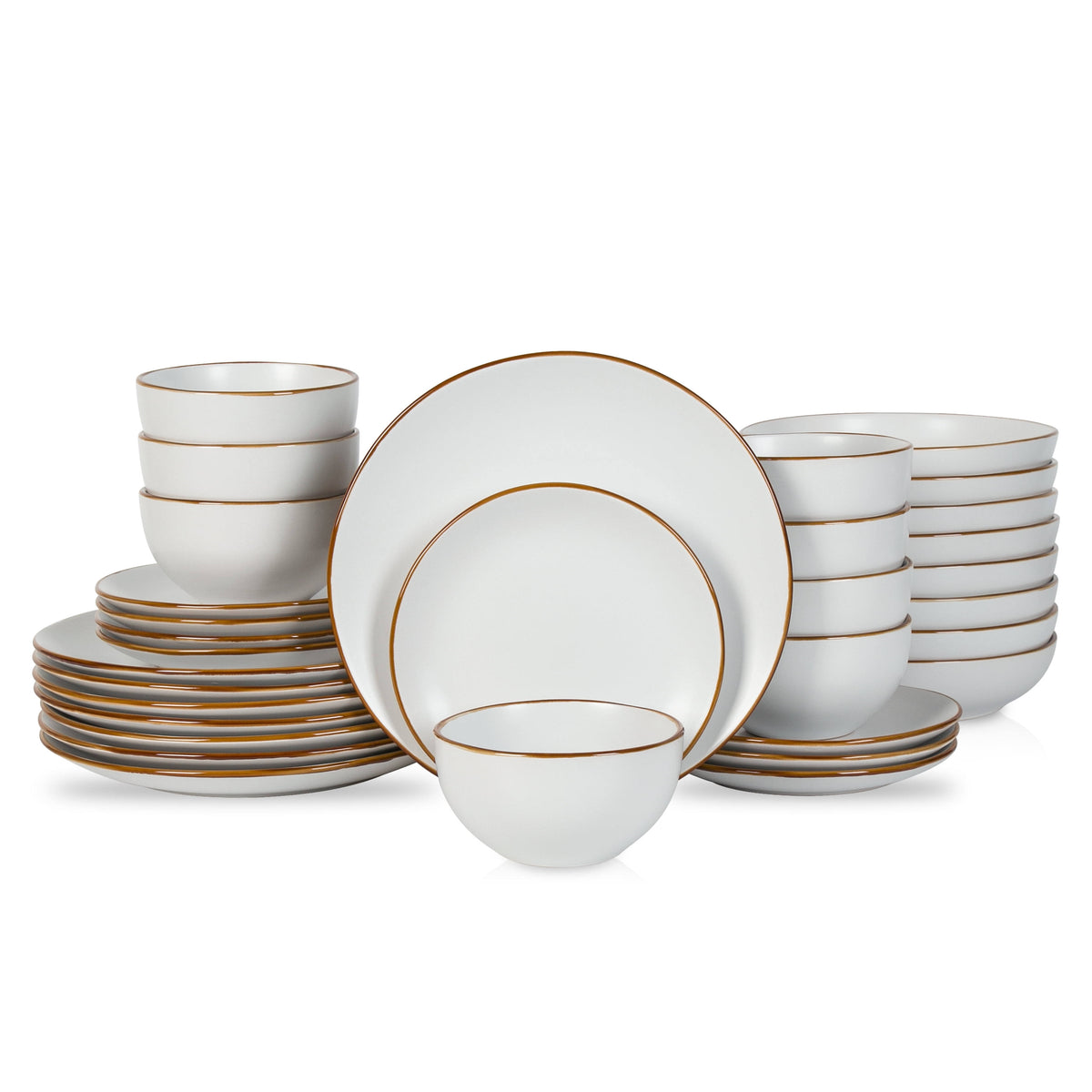 Stone Lain Brasa 32-Piece Dinnerware Set Stoneware, White