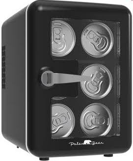 Polar Bear Mini Fridge Cooler, 6.5in. 4-Liter Retro Window Standard Door Compact Mini Refrigerator, New