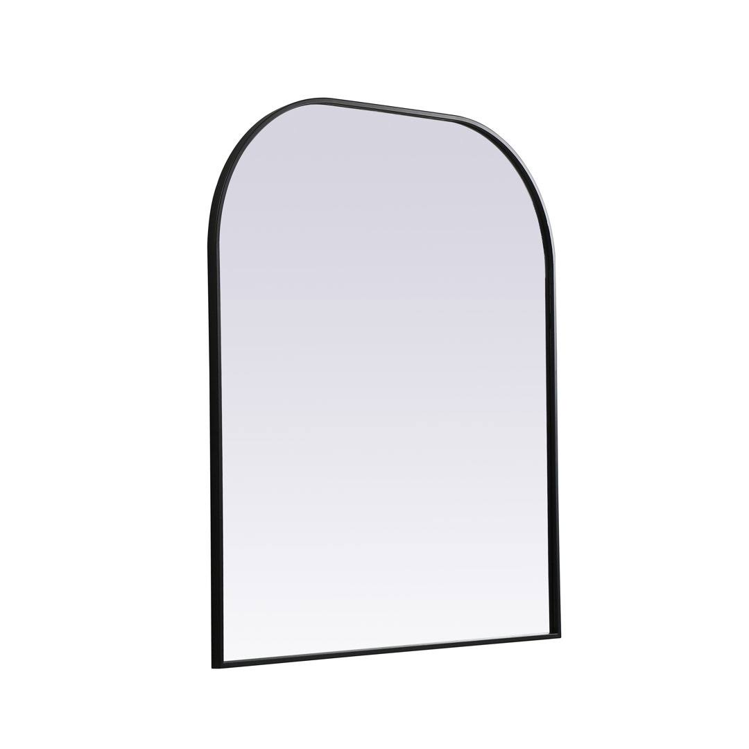 Sabine Metal Wide Arch Wall Mirror Finish: Black, Size: 30" x 40"
