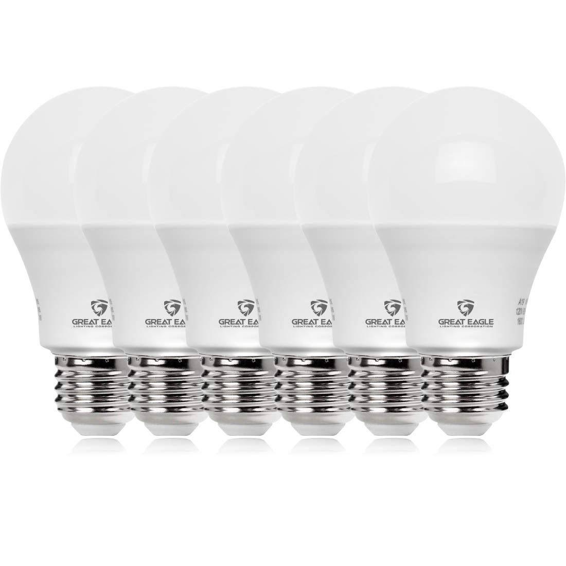 Great Eagle Lighting Corporation Great Eagle A19 LED Light Bulb 9W (60W Equivalent) UL Listed 4000K (Cool White) 800 Lumens Non-Dimmable Standard Repl