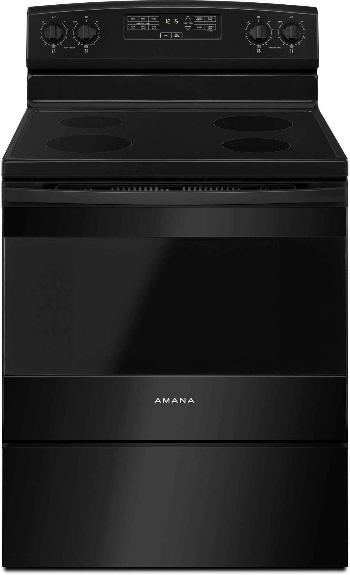 Amana AER6303MFB 30-Inch Electric Range with Extra-Large Oven Window - Black