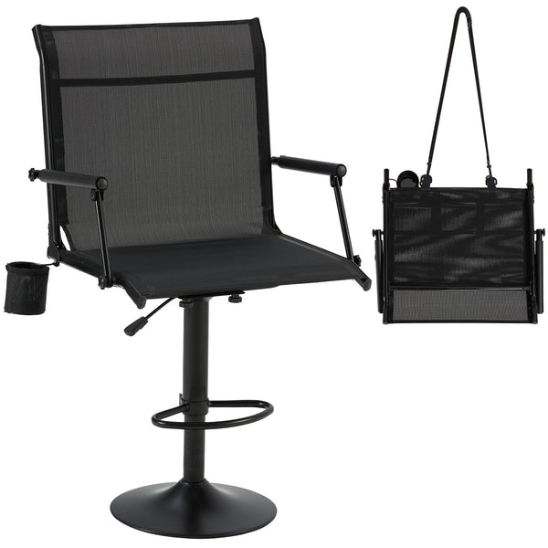 AECOJOY Tall Hunting Bar Chair, 360° Swivel, Compact Folding Design for Hunting Blinds