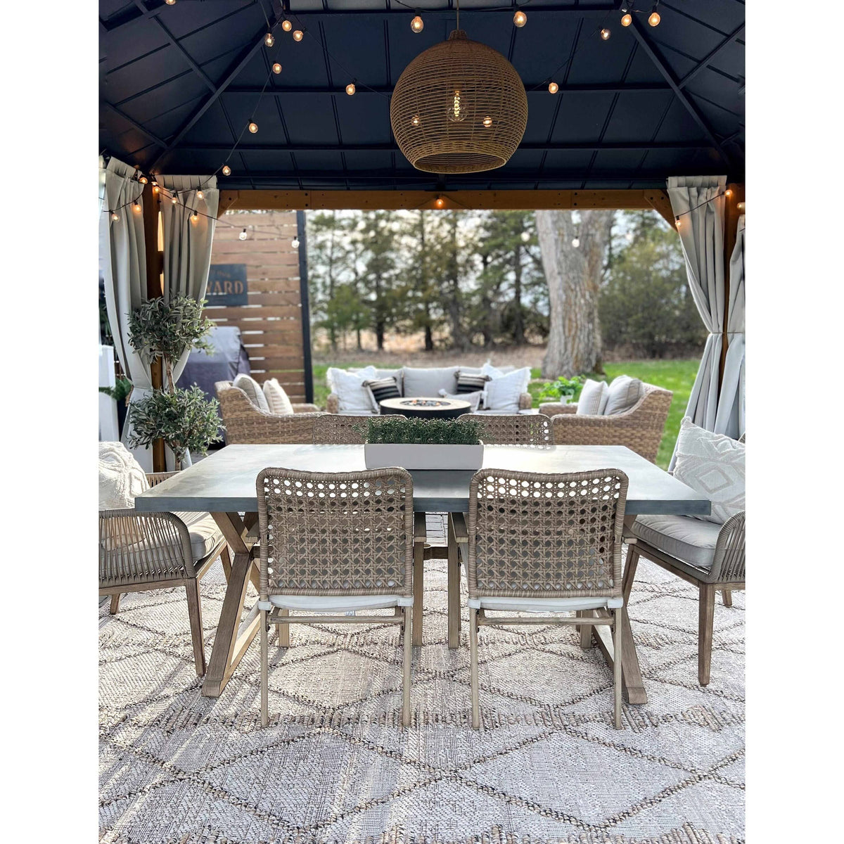Hauteloom Nyla Living Room, Bedroom Patio Outdoor Area Rug - Farmhouse - Beige,Tan - 6'7 inch x 9', Size: 6'7 x 9'