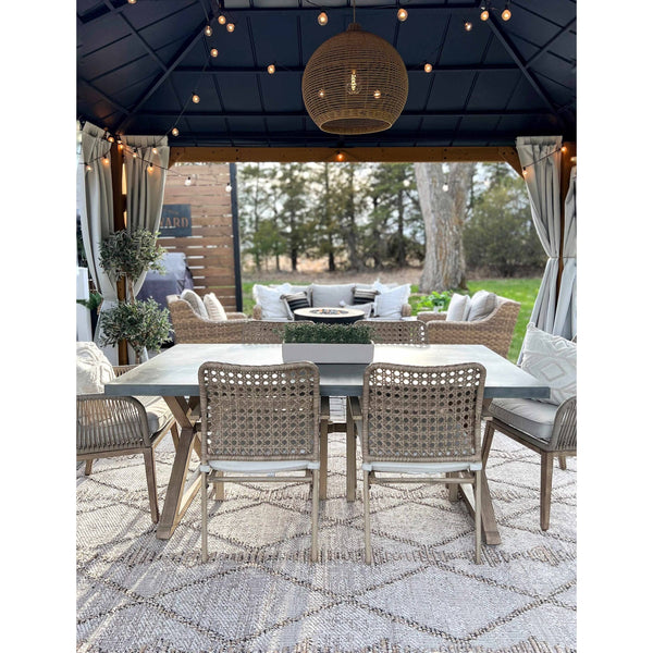Hauteloom Nyla Living Room, Bedroom Patio Outdoor Area Rug - Farmhouse - Beige,Tan - 6'7 inch x 9', Size: 6'7 x 9'