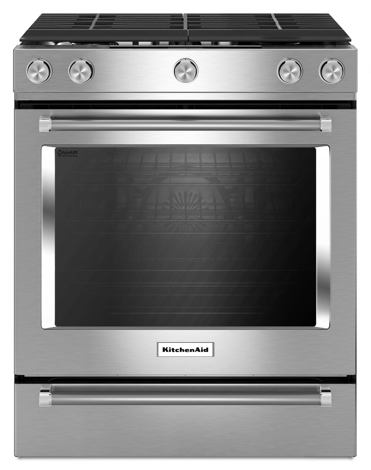 KitchenAid KSGG700ESS 30-Inch 5-Burner GAS Slide-In Convection Range - Stainless Steel
