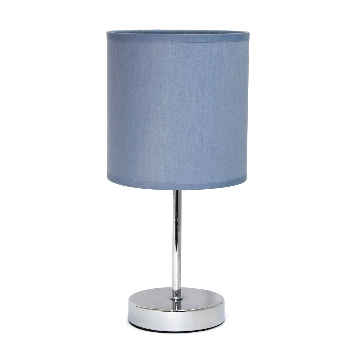 Simple Designs Chrome Mini Basic Table Lamp with Fabric Shade - Purple