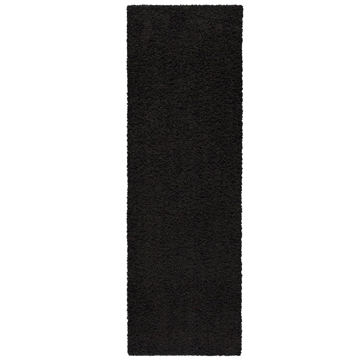 Mainstays 1' 9" x 5' Solid Casual Shag Runner Rug - Black - Each