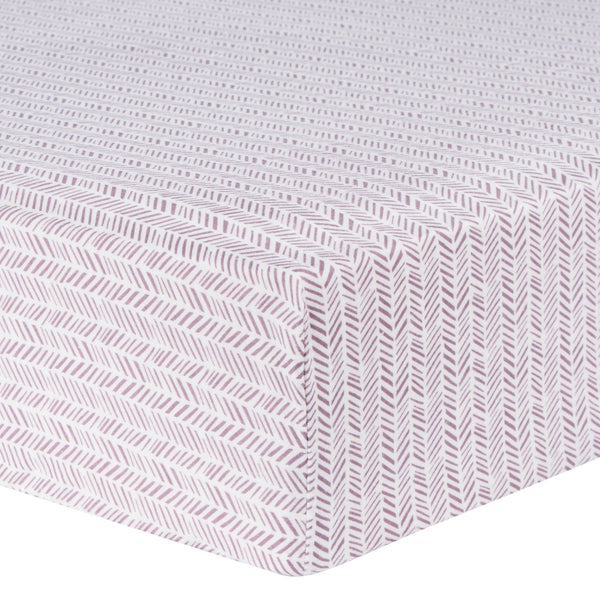 Trend Lab Lilac Herringbone Deluxe Flannel Fitted Crib Sheet