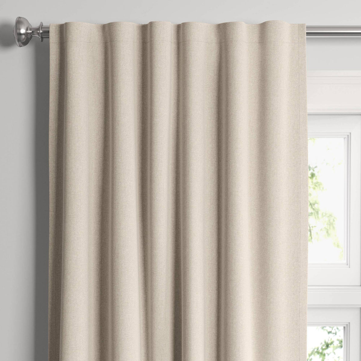 1pc Blackout Aruba Linen Window Curtain Panel - Threshold 50"W x 95"L