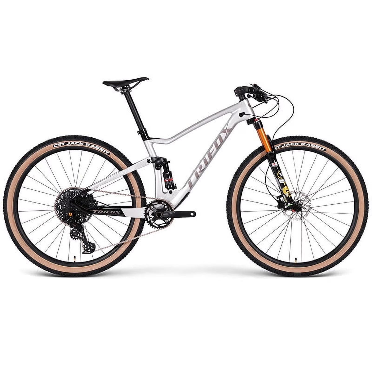 PIONEER Outroad Mountain Bike Double Full Suspension MTB for Adult, M6100 12 - Speeds Carbon Fiber Full Suspension MTB MFM100, Dual Disc Brake Bikes