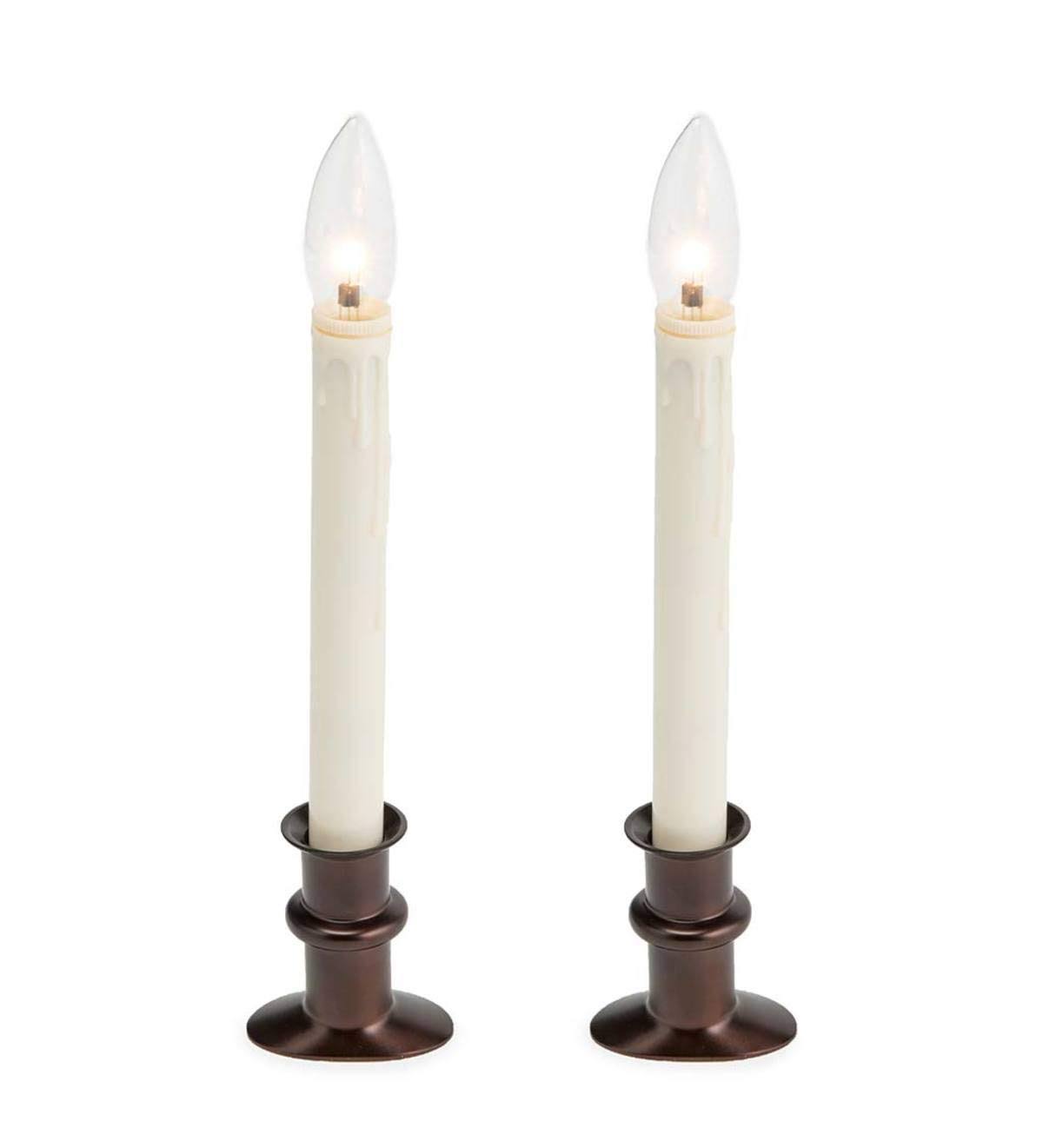 Adjustable Window Hugger Unscented Flameless Candle Plow & Hearth Color: Bronze