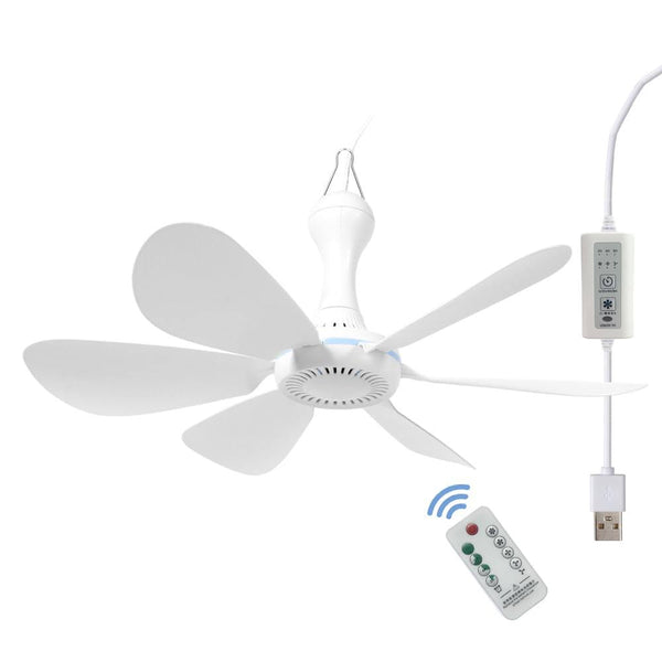 Mengnessly USB Mini Small Ceiling Fan Quiet Camping RV Fans Timing,Speed,Remote Emergency Portable Outdoor Hanging Gazebo Canopy Dorm Fans Silent for