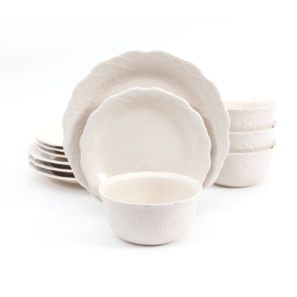 The Pioneer Woman Cowgirl Lace 12-Piece Dinnerware Set