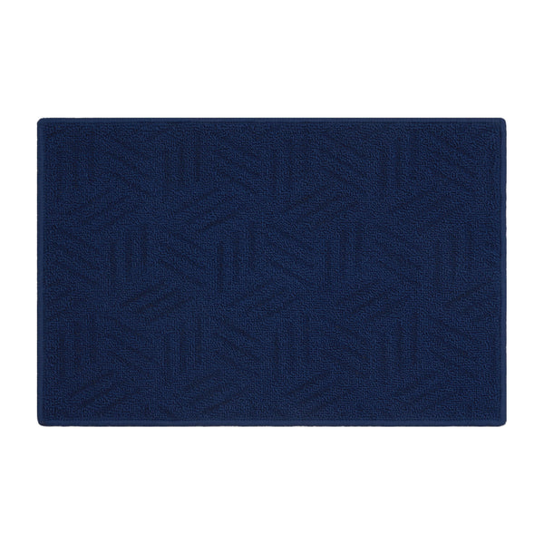 Mainstays Solid High Low Loop Kitchen Mat 18in x 27in Navy Blue