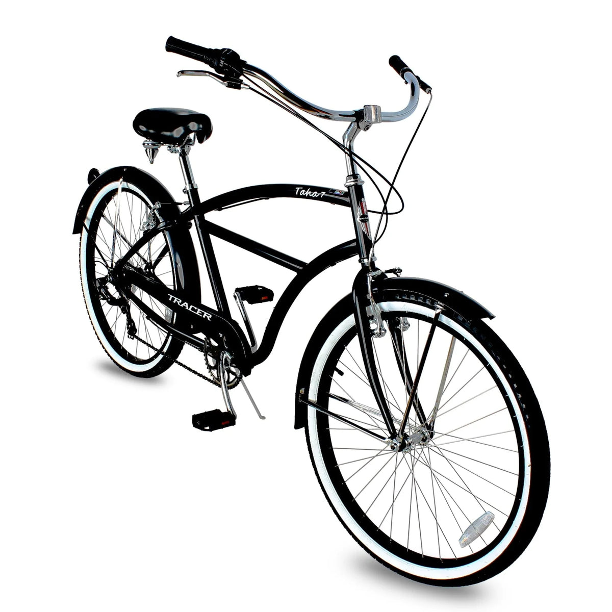 TRACER TAHA Beach Cruiser Bike for Men, 26 in Wheels, Hi Ten Steel Frame, 7 Speed, Hybrid Bike for Adults, Complete Cruiser Bikes, Coaster Brake