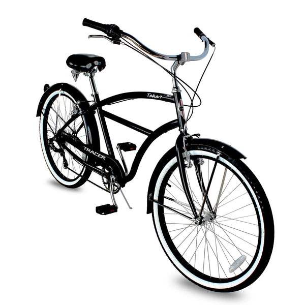 TRACER TAHA Beach Cruiser Bike for Men, 26 in Wheels, Hi Ten Steel Frame, 7 Speed, Hybrid Bike for Adults, Complete Cruiser Bikes, Coaster Brake