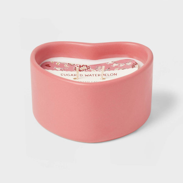 Threshold Accents | Target Threshold Sugared Watermelon Ceramic Heart Shaped Candle | Color: Pink | Size: 8oz | Dealswithtiff's Closet