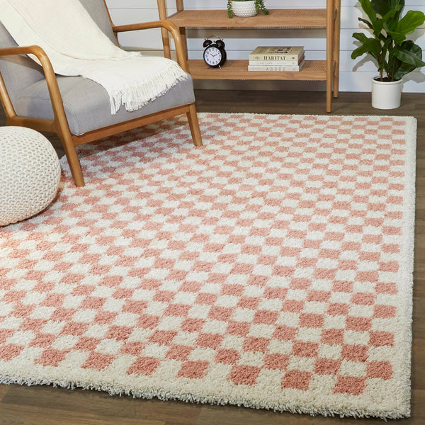 BALTA Covey Pink 5 ft. 3 in. x 7 ft. Geometric Area Rug