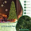6/7.5 FT Pre-Lit Artificial Christmas Tree, PE/PVC Mixed Tips, Hinged Xmas Tree with Remote, 11 Color-Changing LED Modes, Timer & Metal Stand