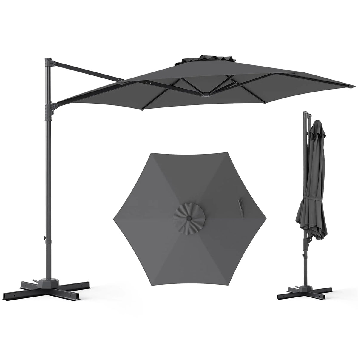 Tangkula 10FT Patio Umbrella Offset Cantilever Outdoor Umbrella