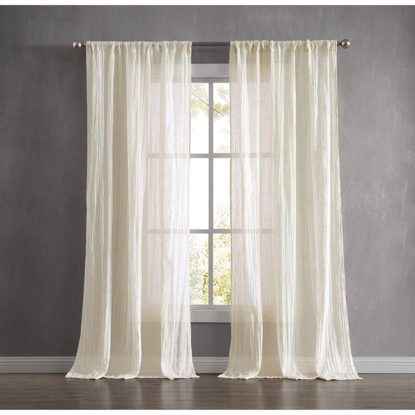French Connection Charter Crushed Window Curtain, 100"x84", Natural
