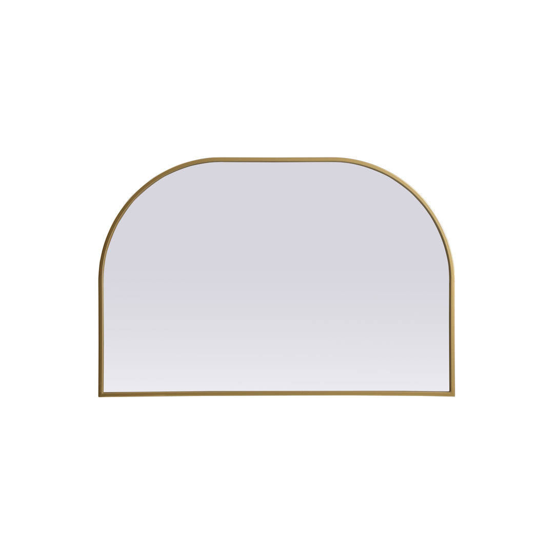 Sabine Metal Wide Arch Wall Mirror Finish: Brass, Size: 34" x 40"