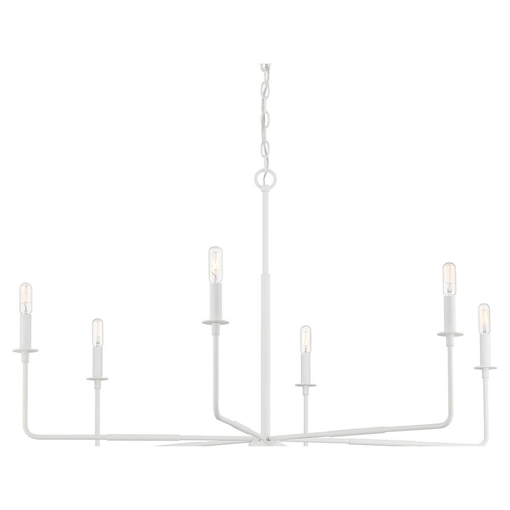 Mager 6 - Light Candle Style Classic Chandelier Finish: Bisque White