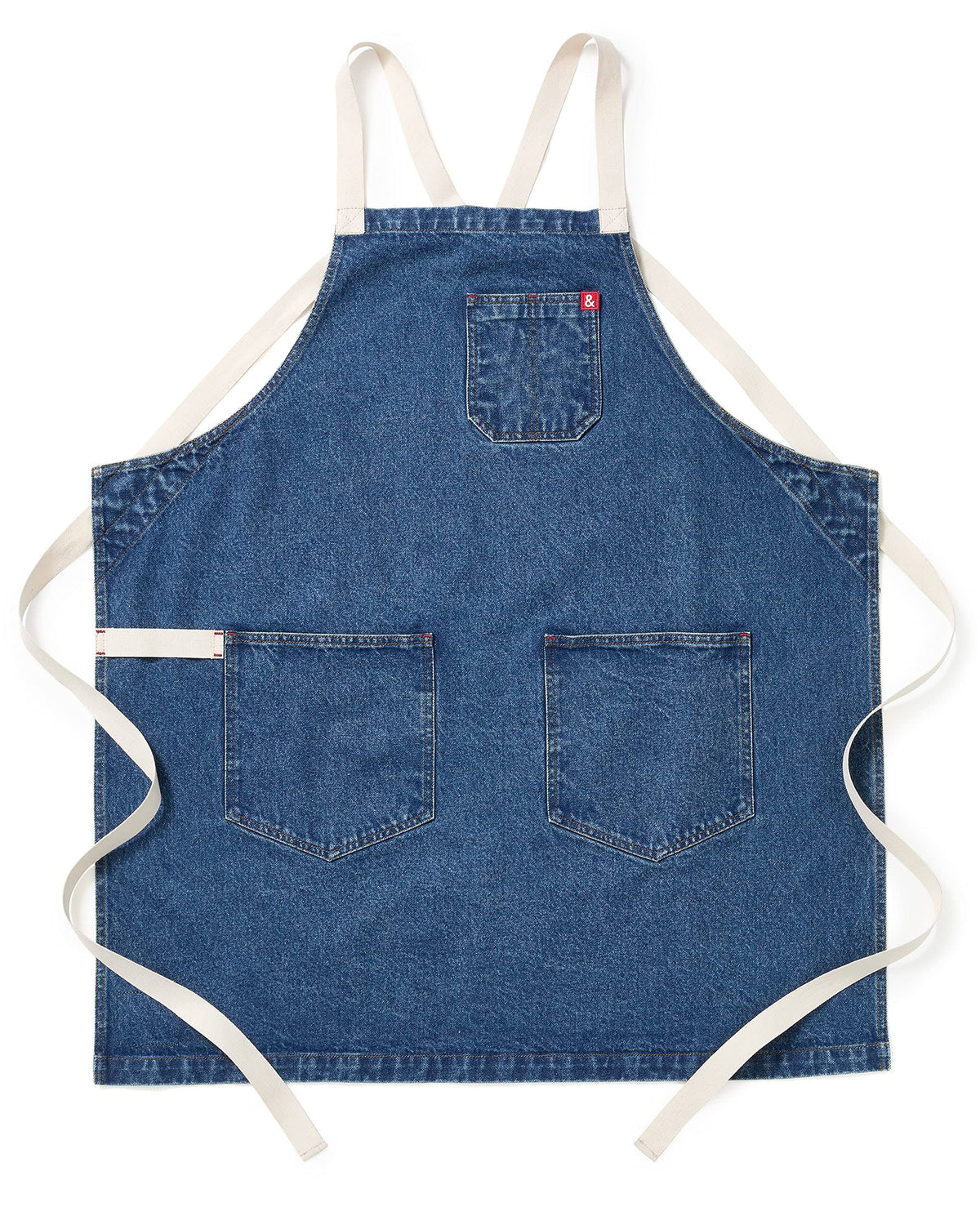 Hedley & Bennett Georgia Blue Crossback Apron - Professional Chef Apron with Pockets and Cross-Back Straps for Cooking & Grilling - Kitchen Aprons