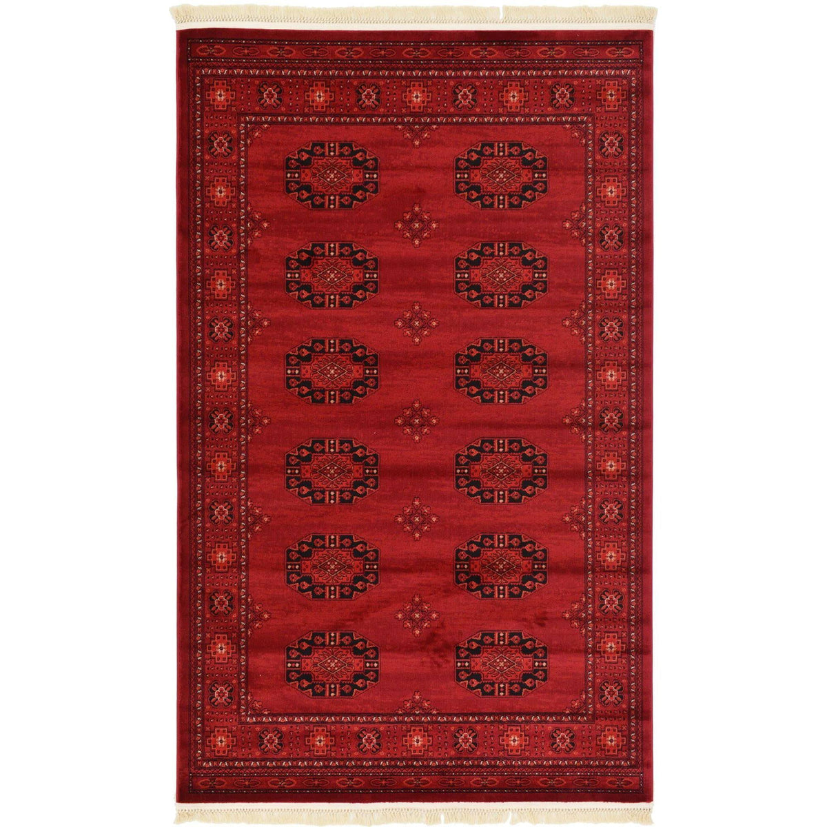 Unique Loom Cleveland Tekke Area Rug - 5' x 8' Red