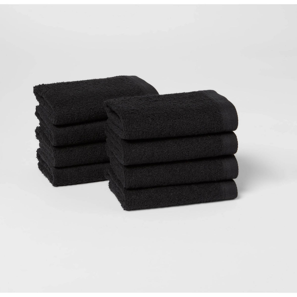 8pc Antimicrobial Bath Towel/Washcloth Set Black - Room Essentials