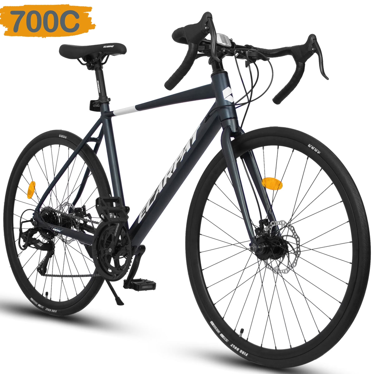 POVANLI 700C Road Bike for Men Women, 16 - Speed Outdoor Bike Disc Brakes, Racing Bike Light Weight Aluminum Frame, City Commuting Road Bicycle L