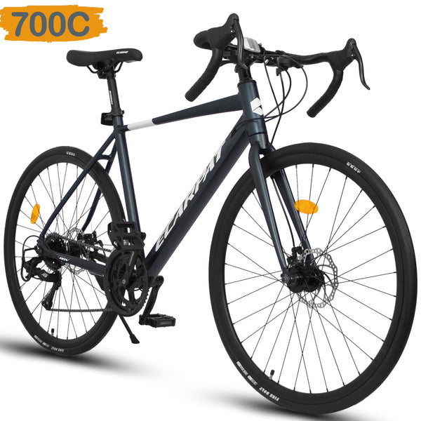 POVANLI 700C Road Bike for Men Women, 16 - Speed Outdoor Bike Disc Brakes, Racing Bike Light Weight Aluminum Frame, City Commuting Road Bicycle L