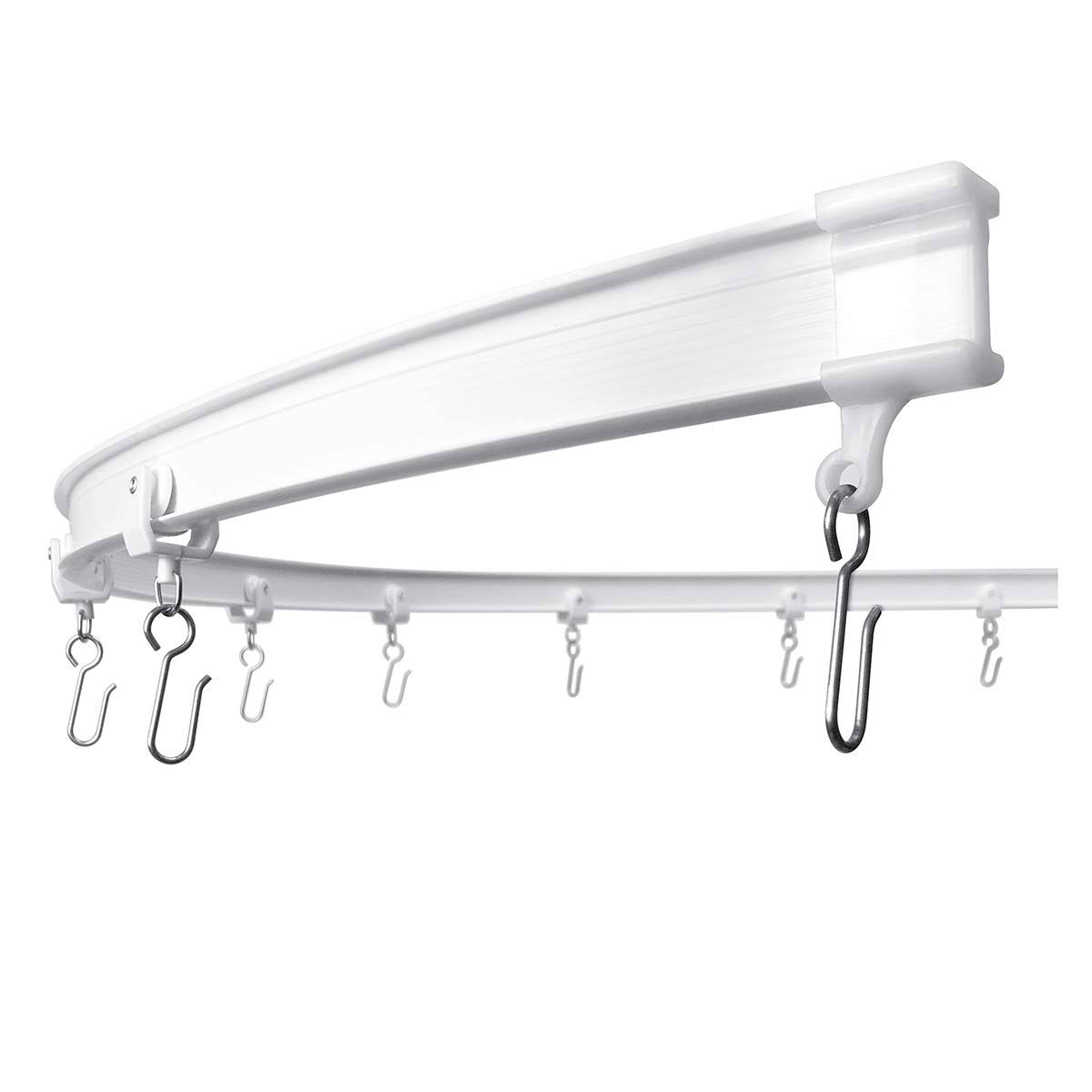 KXLife Flexible Curtain Ceiling Track, Curved Ceiling Track for Curtains, Hospital Curtain Track System, Room Divider Curtain Track(12 ft) White