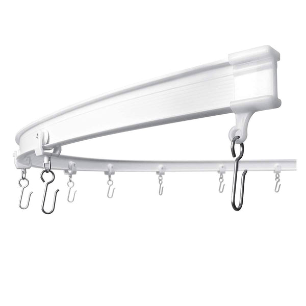 KXLife Flexible Curtain Ceiling Track, Curved Ceiling Track for Curtains, Hospital Curtain Track System, Room Divider Curtain Track(12 ft) White