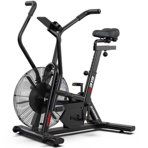 LNOW Commercial Built - in Bluetooth Fan Exercise Bike, Adjustable Air Resistance with Dual - Action Handlebars, Heavy Duty Indoor Cycling Bike for