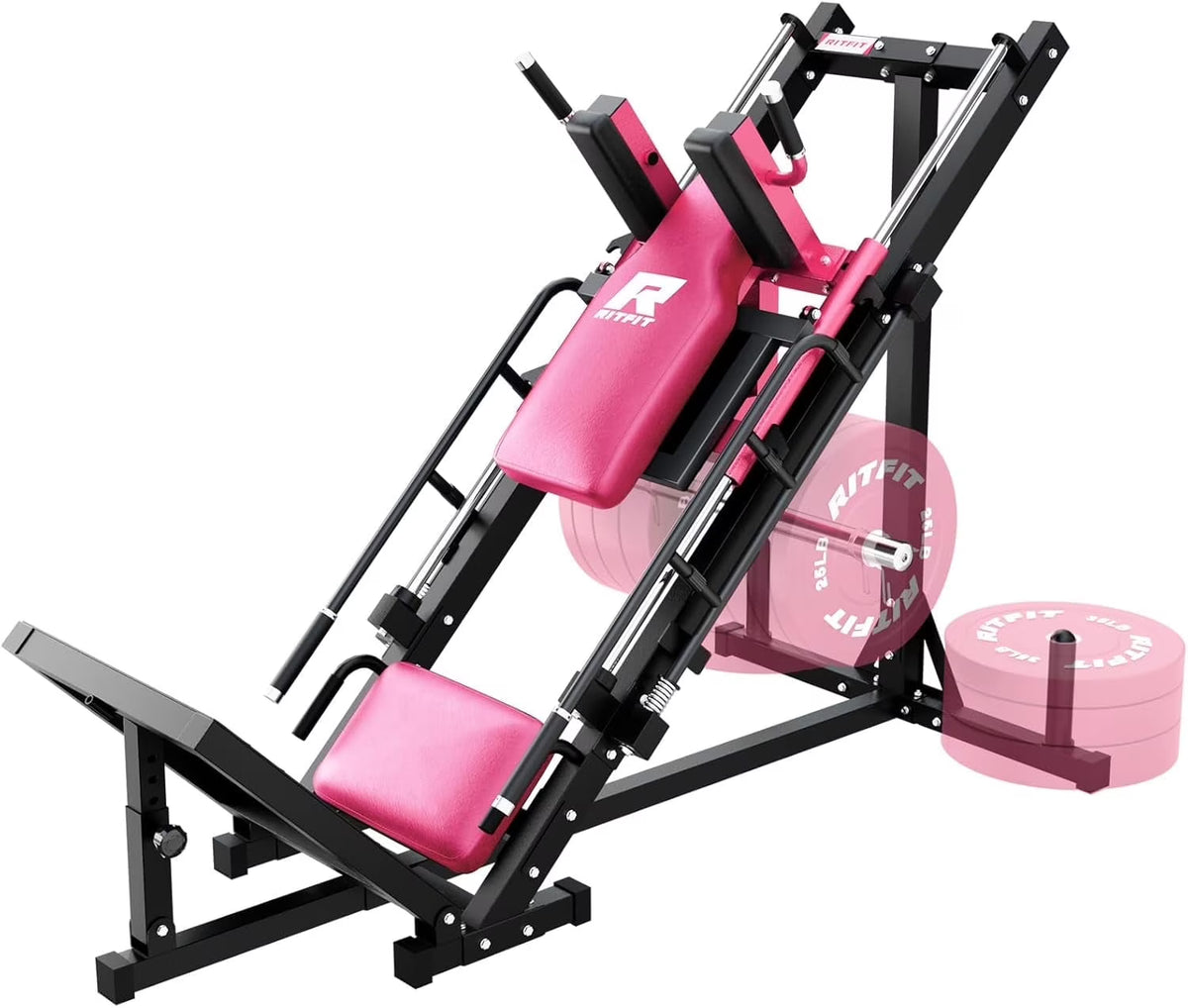 Ritfit Leg Press Hack Squat Machine, Professional Adjustable Leg Press Machine for Home Gym with Linear Bearing, Specialty Hack Squat Machine for