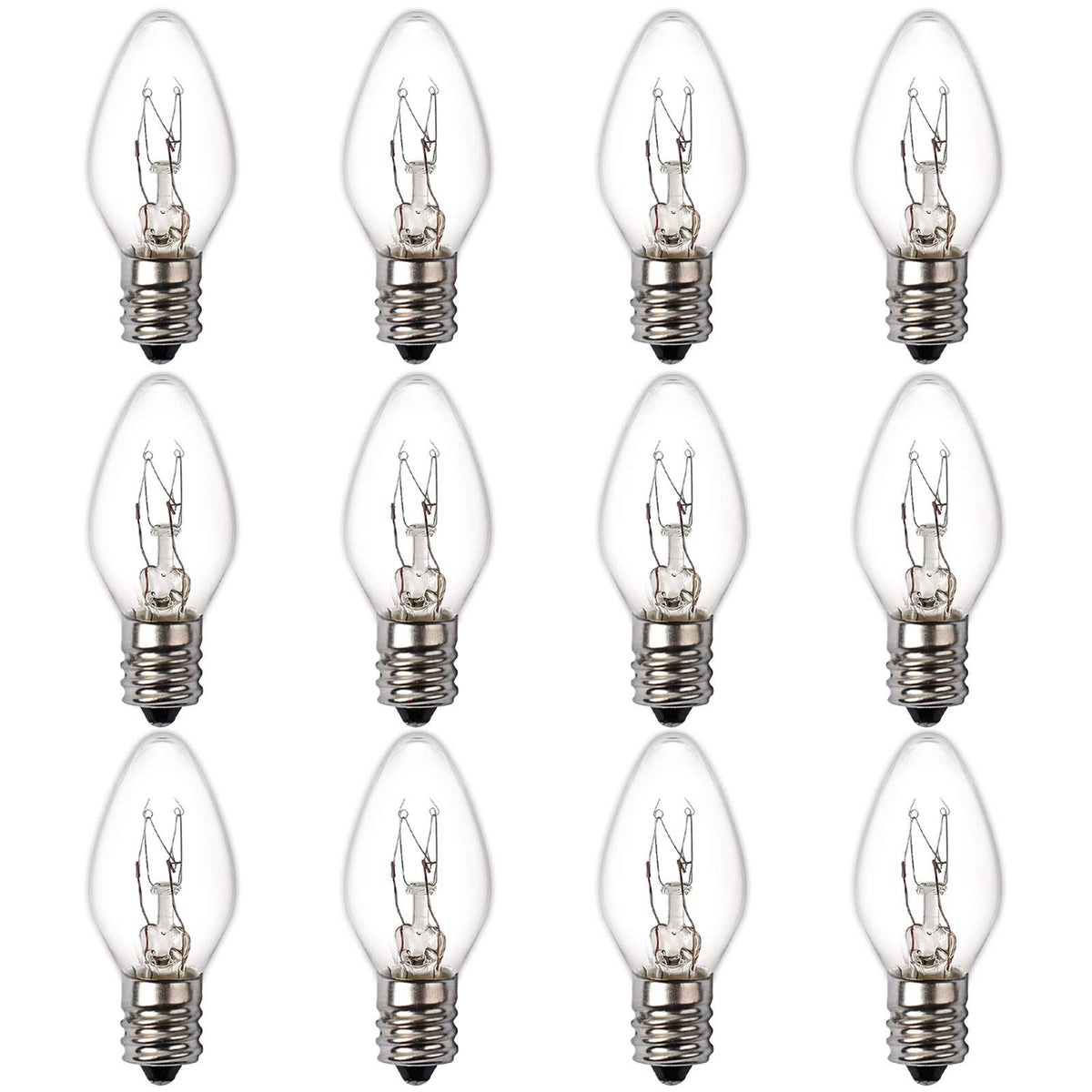 Esslife MKTBA 15 Watt Himalayan Salt Lamp Bulbs, 12Pack Dimmable Rock Salt Night Light Bulbs with E12 Base for Salt Lamps, Scentsy Warmer Wax