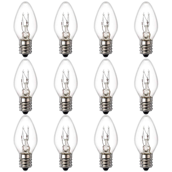 Esslife MKTBA 15 Watt Himalayan Salt Lamp Bulbs, 12Pack Dimmable Rock Salt Night Light Bulbs with E12 Base for Salt Lamps, Scentsy Warmer Wax