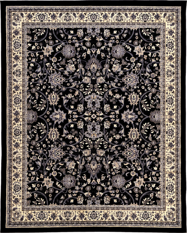 Unique Loom Washington Sialk Hill Area Rug - 8' x 10' (Black)