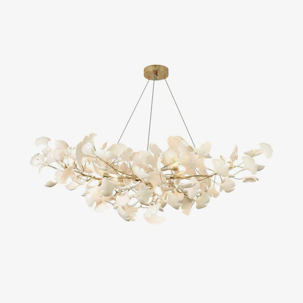 Gingko Chandelier B, L 47.2�ɡ� x H 19.7�ɡ� / L 120cm x H 50cm / Gold+White