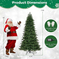 6/7.5 FT Pre-Lit Artificial Christmas Tree, PE/PVC Mixed Tips, Hinged Xmas Tree with Remote, 11 Color-Changing LED Modes, Timer & Metal Stand