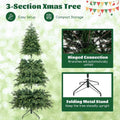 6/7.5 FT Pre-Lit Artificial Christmas Tree, PE/PVC Mixed Tips, Hinged Xmas Tree with Remote, 11 Color-Changing LED Modes, Timer & Metal Stand