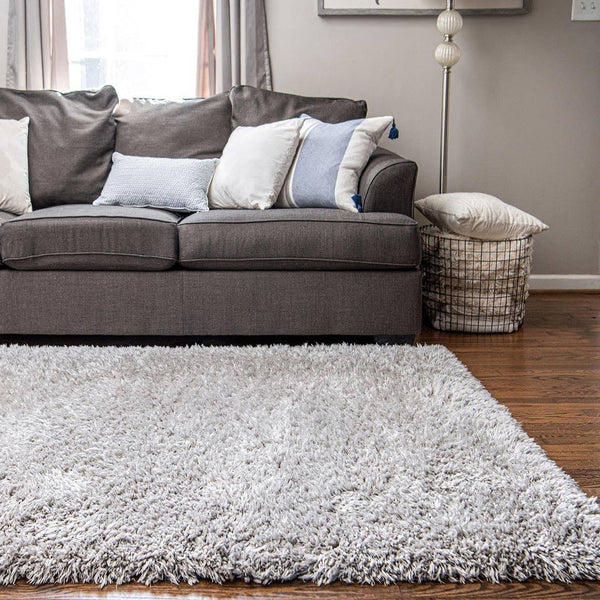 Rugs.com Infinity Collection Solid Shag Area Rug 8' x 10' Ash Shag Rug Perfect